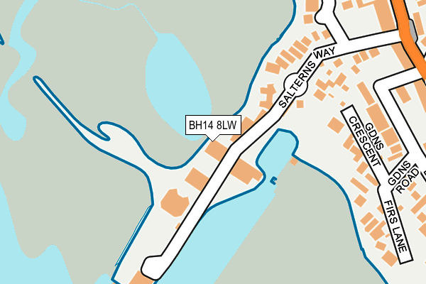 BH14 8LW map - OS OpenMap – Local (Ordnance Survey)