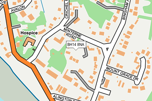 BH14 8NA map - OS OpenMap – Local (Ordnance Survey)