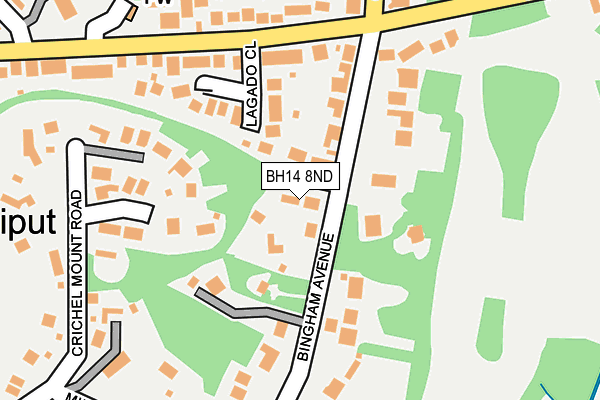 BH14 8ND map - OS OpenMap – Local (Ordnance Survey)