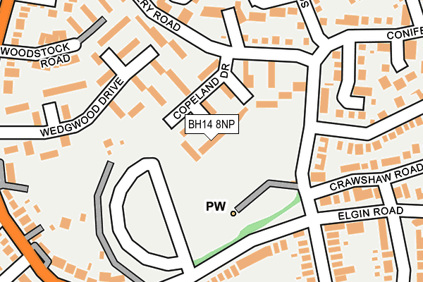 BH14 8NP map - OS OpenMap – Local (Ordnance Survey)