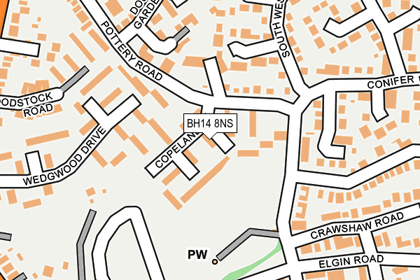 BH14 8NS map - OS OpenMap – Local (Ordnance Survey)