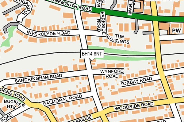 BH14 8NT map - OS OpenMap – Local (Ordnance Survey)