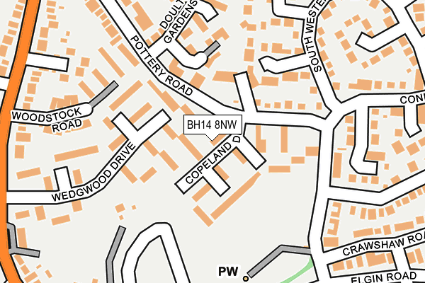 BH14 8NW map - OS OpenMap – Local (Ordnance Survey)