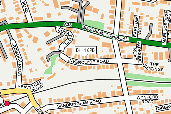 BH14 8PB map - OS OpenMap – Local (Ordnance Survey)