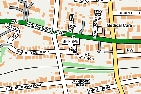 BH14 8PE map - OS OpenMap – Local (Ordnance Survey)