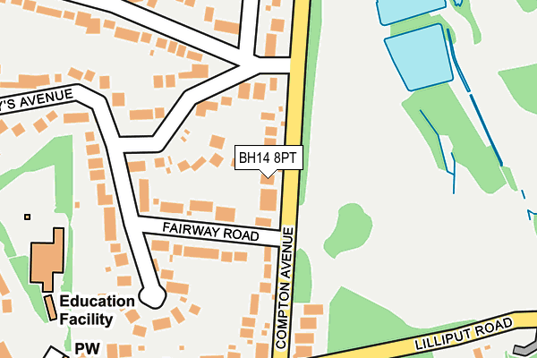 BH14 8PT map - OS OpenMap – Local (Ordnance Survey)