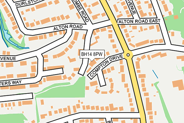 BH14 8PW map - OS OpenMap – Local (Ordnance Survey)