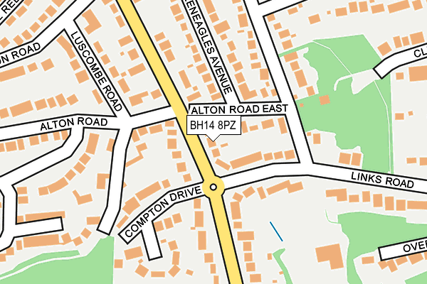 BH14 8PZ map - OS OpenMap – Local (Ordnance Survey)