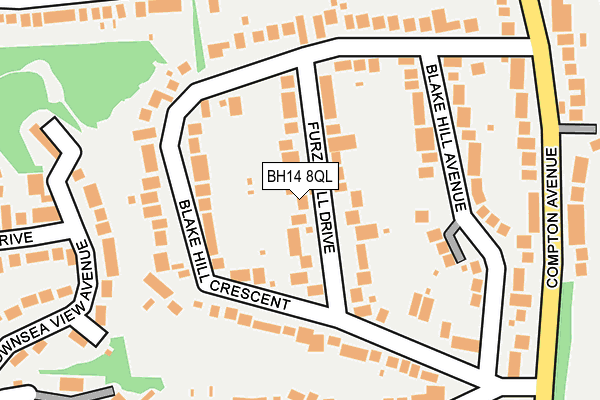 BH14 8QL map - OS OpenMap – Local (Ordnance Survey)