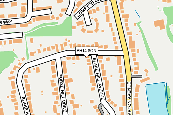 BH14 8QN map - OS OpenMap – Local (Ordnance Survey)