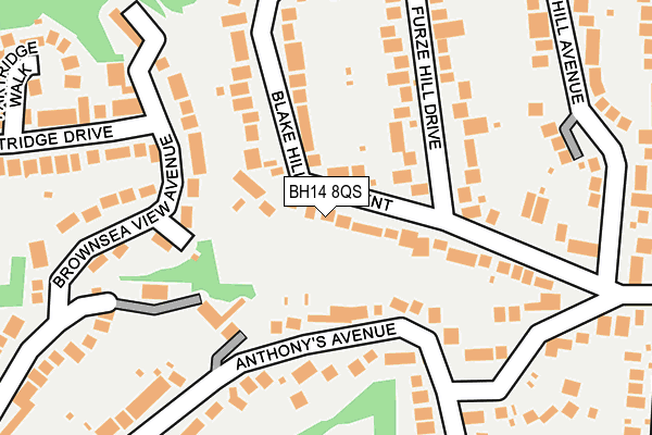 BH14 8QS map - OS OpenMap – Local (Ordnance Survey)