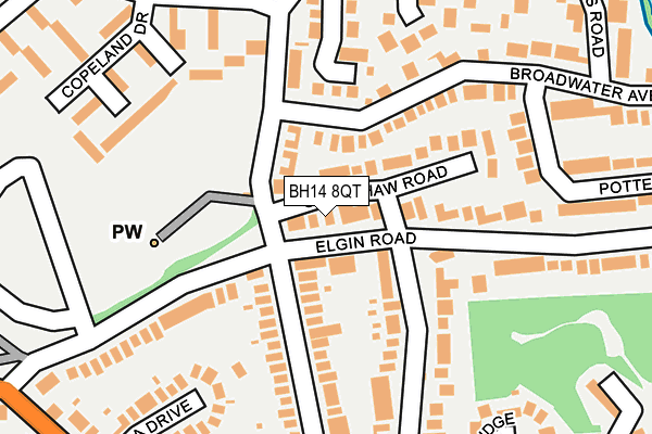 BH14 8QT map - OS OpenMap – Local (Ordnance Survey)