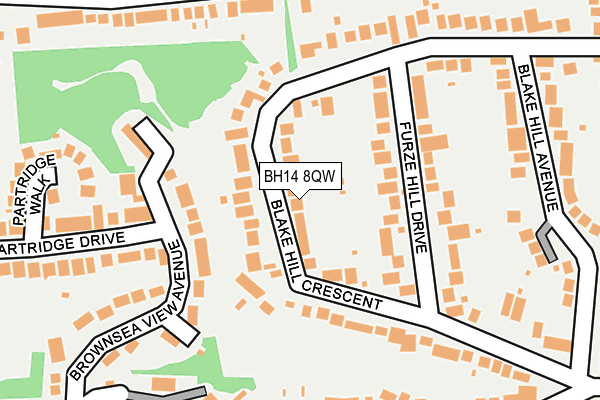 BH14 8QW map - OS OpenMap – Local (Ordnance Survey)