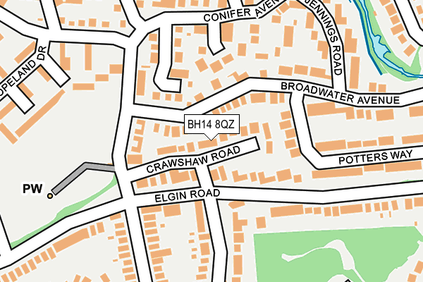 BH14 8QZ map - OS OpenMap – Local (Ordnance Survey)