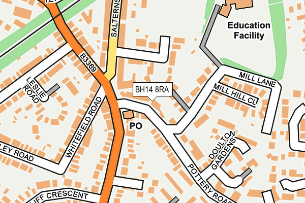 BH14 8RA map - OS OpenMap – Local (Ordnance Survey)