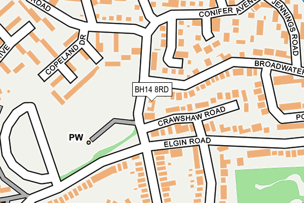 BH14 8RD map - OS OpenMap – Local (Ordnance Survey)
