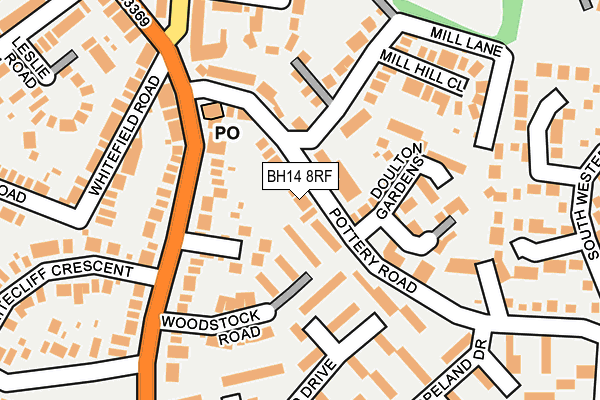 BH14 8RF map - OS OpenMap – Local (Ordnance Survey)