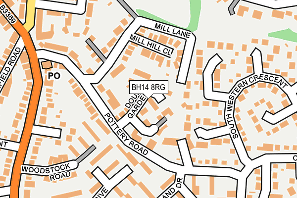 BH14 8RG map - OS OpenMap – Local (Ordnance Survey)