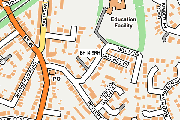 BH14 8RH map - OS OpenMap – Local (Ordnance Survey)