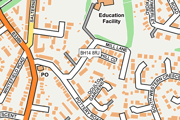 BH14 8RJ map - OS OpenMap – Local (Ordnance Survey)