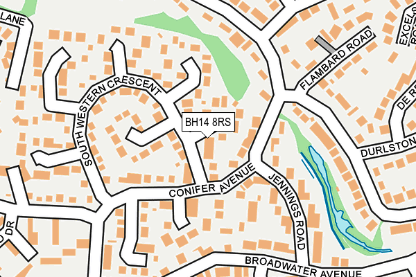 BH14 8RS map - OS OpenMap – Local (Ordnance Survey)