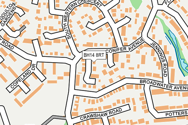 BH14 8RT map - OS OpenMap – Local (Ordnance Survey)