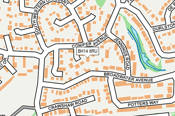 BH14 8RU map - OS OpenMap – Local (Ordnance Survey)