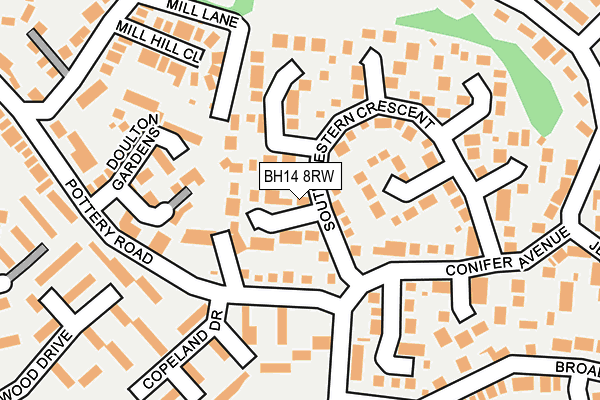BH14 8RW map - OS OpenMap – Local (Ordnance Survey)