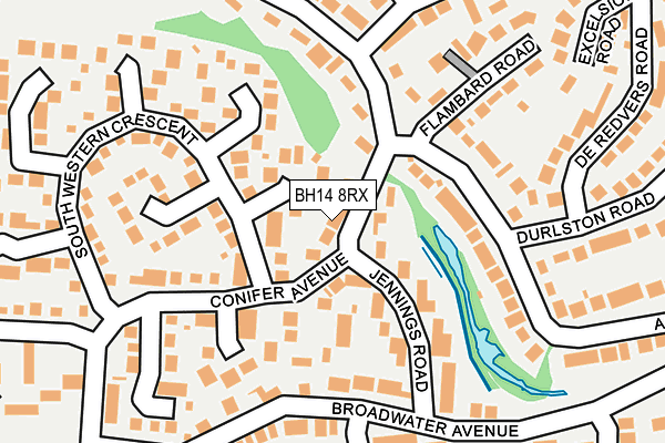 BH14 8RX map - OS OpenMap – Local (Ordnance Survey)
