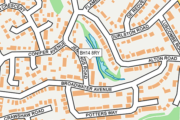 BH14 8RY map - OS OpenMap – Local (Ordnance Survey)