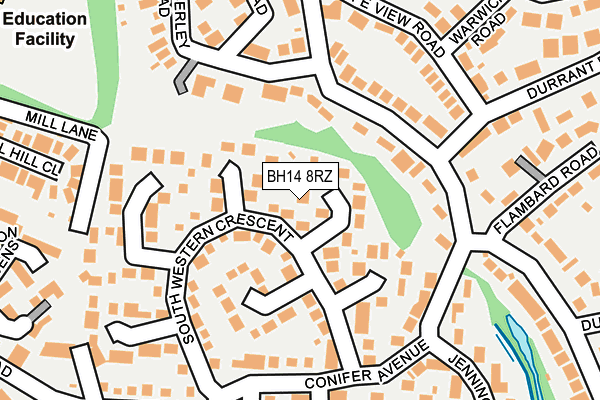 BH14 8RZ map - OS OpenMap – Local (Ordnance Survey)