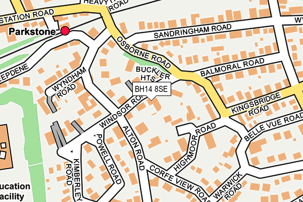 BH14 8SE map - OS OpenMap – Local (Ordnance Survey)
