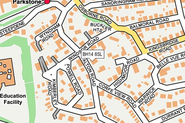 BH14 8SL map - OS OpenMap – Local (Ordnance Survey)