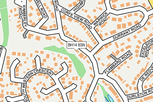 BH14 8SN map - OS OpenMap – Local (Ordnance Survey)