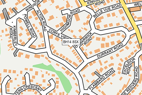 BH14 8SX map - OS OpenMap – Local (Ordnance Survey)