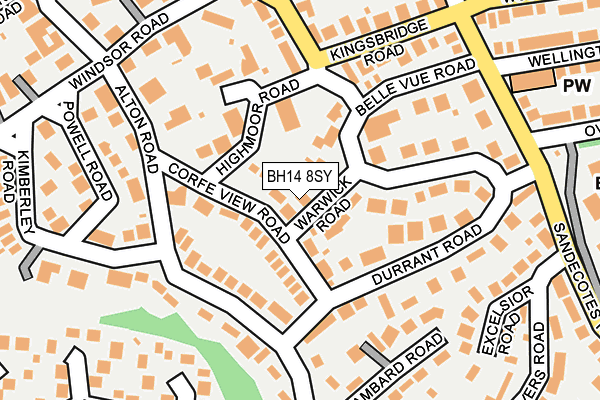 BH14 8SY map - OS OpenMap – Local (Ordnance Survey)