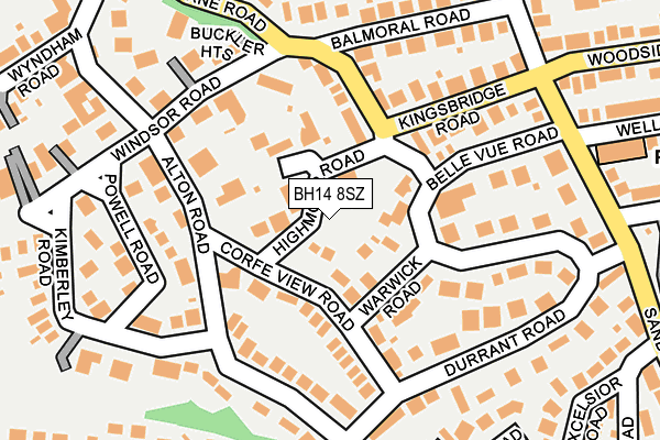 BH14 8SZ map - OS OpenMap – Local (Ordnance Survey)