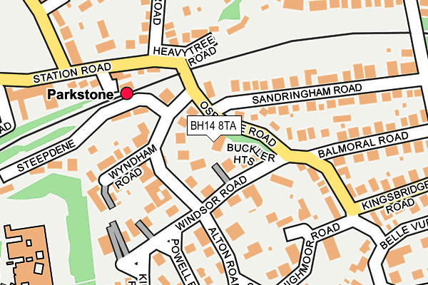 BH14 8TA map - OS OpenMap – Local (Ordnance Survey)