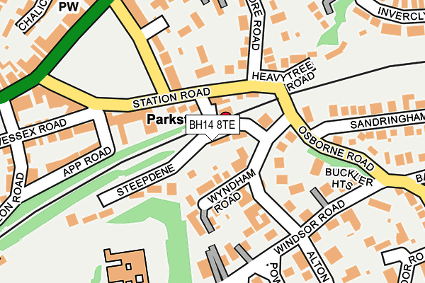 BH14 8TE map - OS OpenMap – Local (Ordnance Survey)