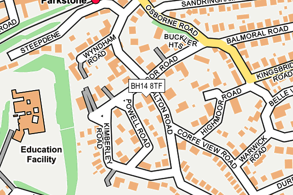 BH14 8TF map - OS OpenMap – Local (Ordnance Survey)