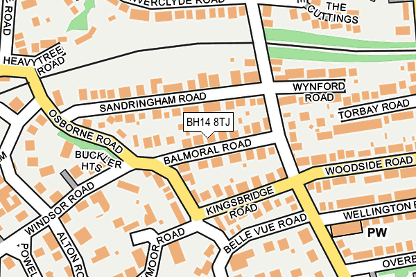 BH14 8TJ map - OS OpenMap – Local (Ordnance Survey)