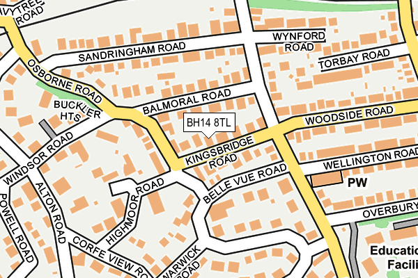 BH14 8TL map - OS OpenMap – Local (Ordnance Survey)
