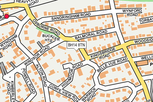 BH14 8TN map - OS OpenMap – Local (Ordnance Survey)