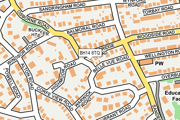 BH14 8TQ map - OS OpenMap – Local (Ordnance Survey)