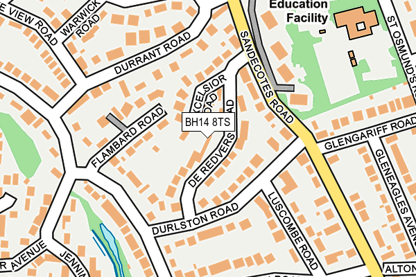 BH14 8TS map - OS OpenMap – Local (Ordnance Survey)