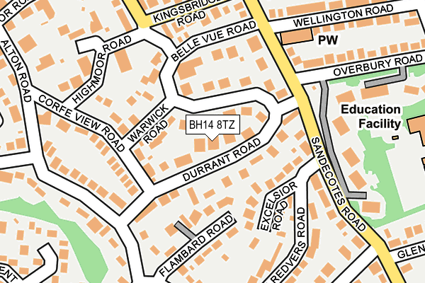 BH14 8TZ map - OS OpenMap – Local (Ordnance Survey)