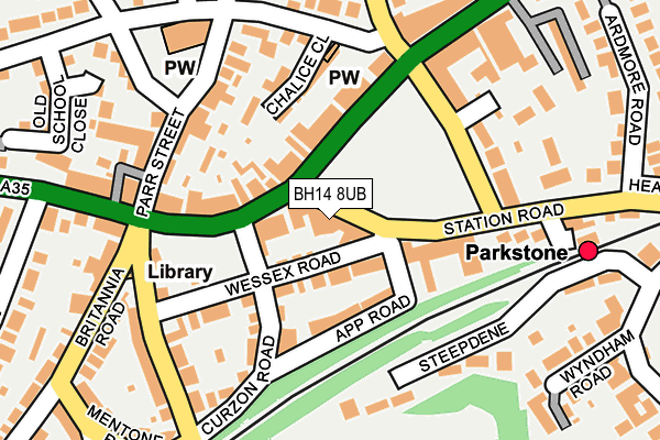 BH14 8UB map - OS OpenMap – Local (Ordnance Survey)