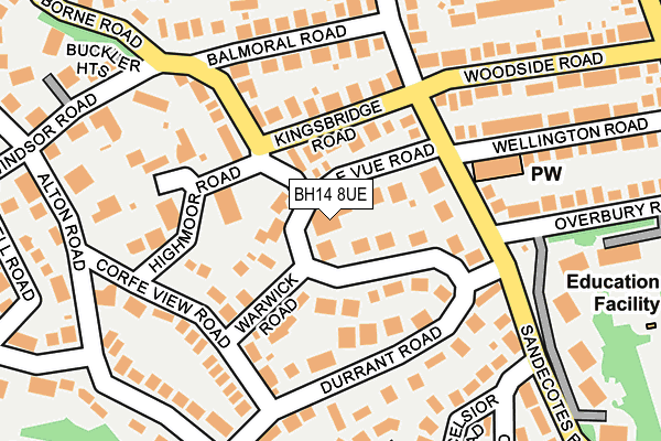 BH14 8UE map - OS OpenMap – Local (Ordnance Survey)