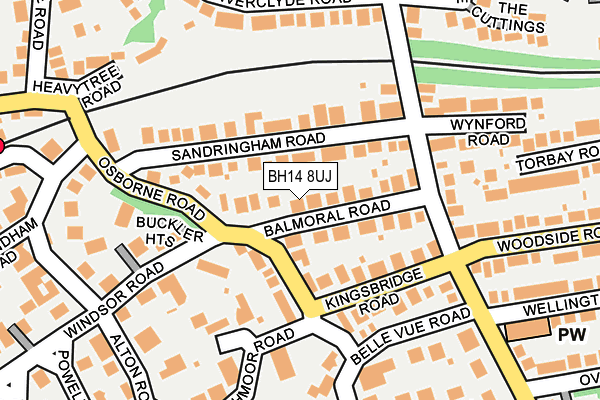 BH14 8UJ map - OS OpenMap – Local (Ordnance Survey)