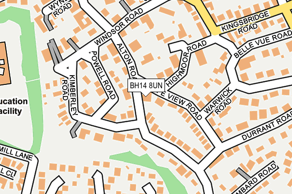 BH14 8UN map - OS OpenMap – Local (Ordnance Survey)